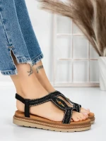 Sandale Dama cu Talpa Joasa 5GZ39 BLACK | MEI
