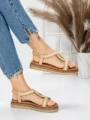 Sandale Dama cu Talpa Joasa 5GZ39 BEIGE | MEI