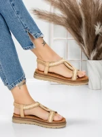 Sandale Dama cu Talpa Joasa 5GZ39 BEIGE | MEI