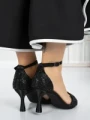 Sandale Dama cu Toc Subtire 5XKK10 BLACK | MEI