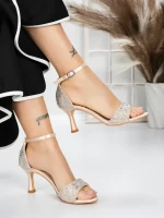 Sandale Dama cu Toc Subtire 5XKK10 CHAMPAGNE | MEI