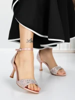 Sandale Dama cu Toc Subtire 5XKK10 PINK | MEI