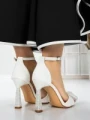 Sandale Dama cu Toc Subtire 5XKK15 WHITE | MEI