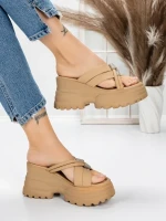 Papuci Dama cu Platforma 3AW321 APRICOT | MEI