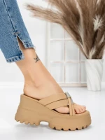 Papuci Dama cu Platforma 3AW321 APRICOT | MEI