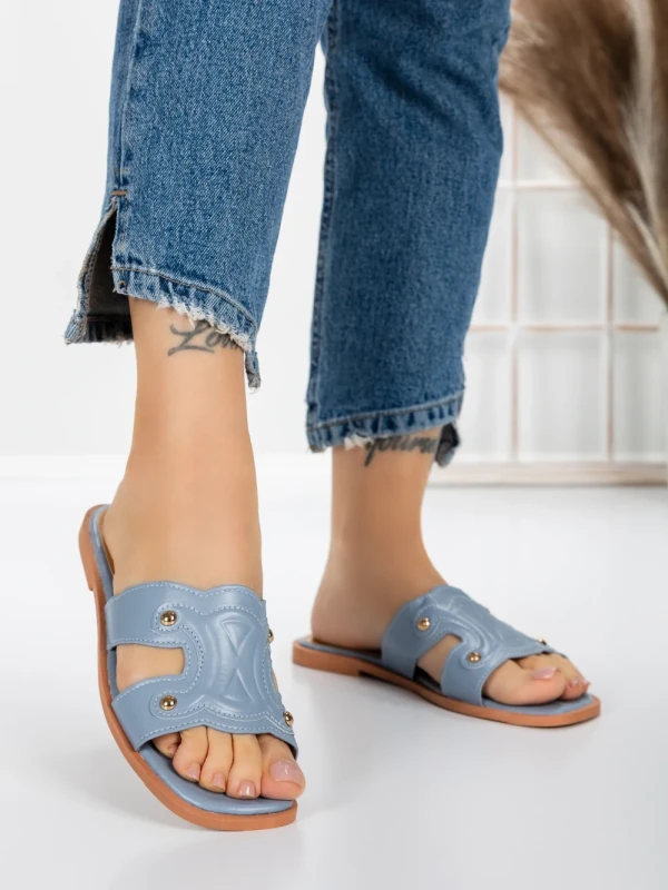 Papuci Dama cu Talpa Joasa 3AW307 BLUE | MEI