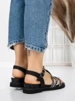 Sandale Dama cu Talpa Joasa 3AW309 BLACK | MEI