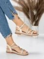 Sandale Dama cu Talpa Joasa 3AW309 BEIGE | MEI