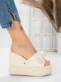 Papuci Dama cu Platforma 3AW326 BEIGE | MEI