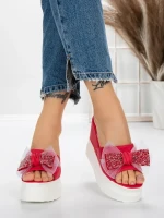 Papuci Dama cu Platforma 3AW326 RED | MEI