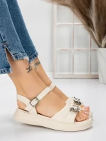 Sandale Dama cu Talpa Joasa 5WL23 BEIGE | MEI
