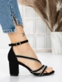 Sandale Dama cu Toc Gros 3AXKK188 BLACK | MEI