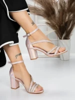 Sandale Dama cu Toc Gros 3AXKK188 CHAMPAGNE | MEI