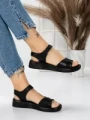 Sandale Dama cu Talpa Joasa 5XJ56 BLACK | MEI