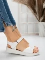 Sandale Dama cu Talpa Joasa 5XJ56 WHITE | MEI