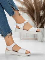 Sandale Dama cu Talpa Joasa 5XJ56 WHITE | MEI