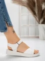 Sandale Dama cu Talpa Joasa 5XJ56 WHITE | MEI