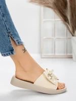 Papuci Dama cu Talpa Joasa 5XJ57 BEIGE | MEI