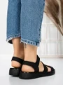 Sandale Dama cu Talpa Joasa 5XJ66 BLACK | MEI
