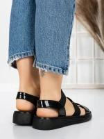 Sandale Dama cu Talpa Joasa 5XJ66 BLACK | MEI