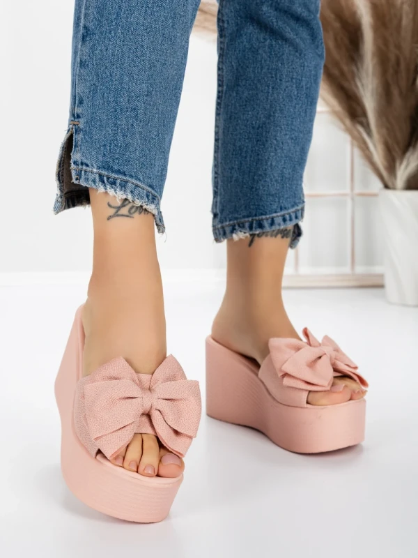 Papuci Dama cu Platforma 5WL8 PINK | MEI