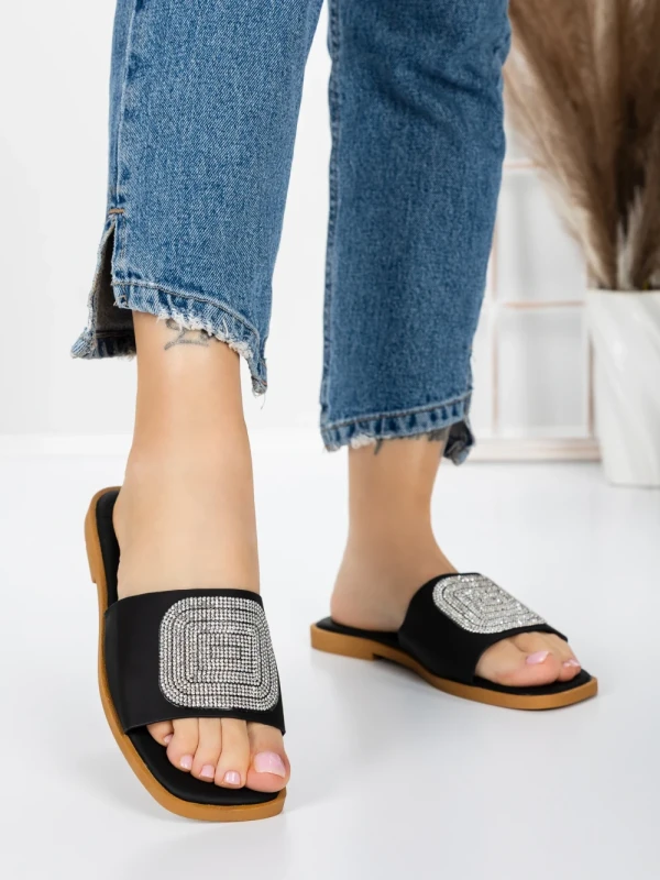 Papuci Dama cu Talpa Joasa 3AW308 BLACK | MEI