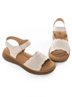 Sandale Dama din piele naturala 53302 CREAM | BERLINER