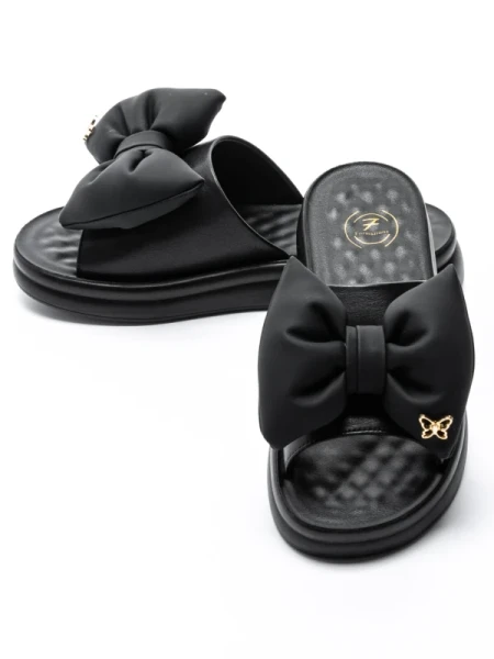 Papuci Dama din piele naturala 28-30 BLACK | FORMAZIONE