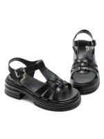 Sandale Dama din piele naturala TP1007-1 BLACK | FORMAZIONE