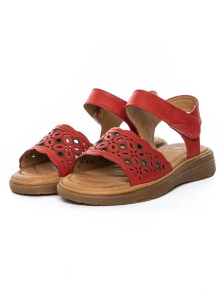 Sandale Dama din piele naturala 33177 RED | FORMAZIONE