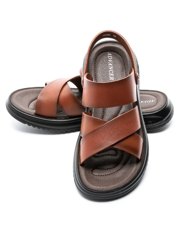 Sandale Barbati din piele naturala 72008 BROWN | ADVANCER