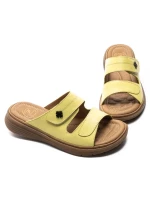 Papuci Dama din piele naturala 33173 YELLOW | FORMAZIONE