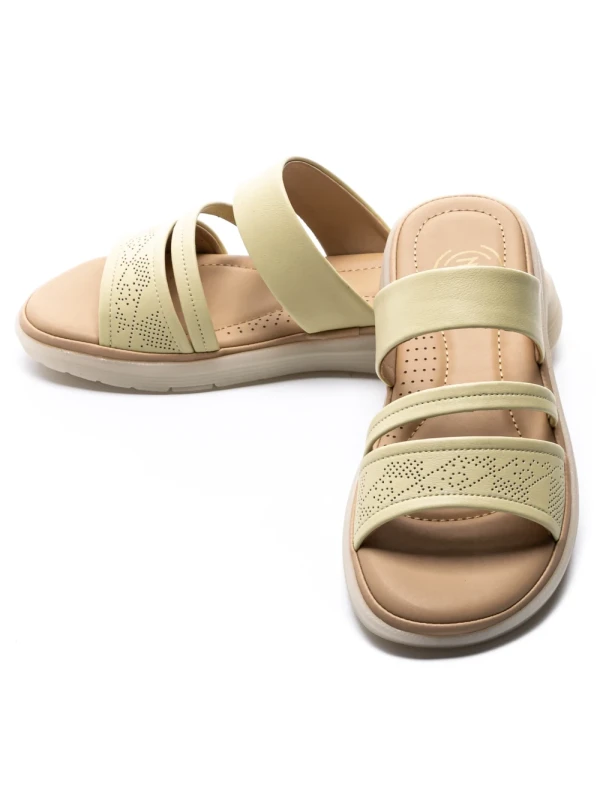 Papuci Dama din piele naturala 33191 YELLOW | FORMAZIONE