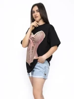 Tricou Dama RMB1358 NEGRU | KIKIRIKI