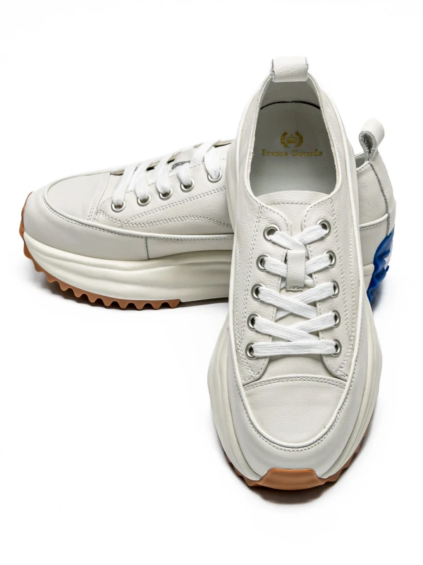 Ženski športni copati iz naravnega usnja 9529-2X Bela | Franco Gerardo
