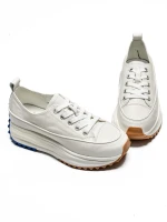 Ženski športni copati iz naravnega usnja 9529-2X Bela | Franco Gerardo