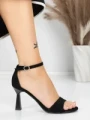 Sandale Dama cu Toc Subtire 5XKK13 BLACK | MEI