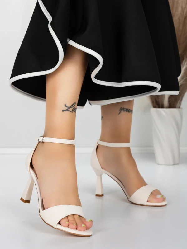 Sandale Dama cu Toc Subtire 5XKK13 BEIGE | MEI