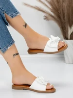 Papuci Dama cu Talpa Joasa 5PT9 WHITE | MEI