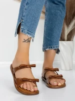 Papuci Dama cu Talpa Joasa J588-8 BROWN | MEI