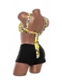 Costum de baie dama L220-1 GALBEN-NEGRU | MEINA