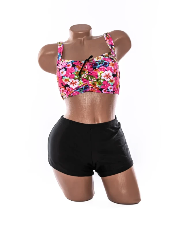Costum de baie dama L220-1 ROZ-NEGRU | MEINA
