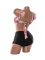 Costum de baie dama L220-1 ROZ-NEGRU | MEINA
