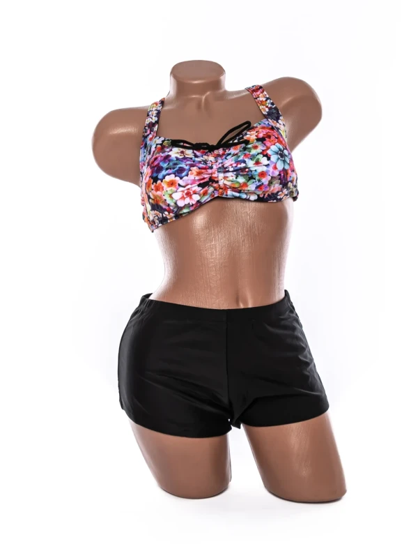 Costum de baie dama L220-1 PORTOCALIU-NEGRU | MEINA