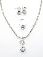 Set Colier + Cercei CLR013 ARGINTIU | MEI