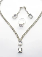 Set Colier + Cercei CLR014 ARGINTIU | MEI