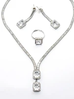 Set Colier + Cercei CLR016 ARGINTIU | MEI