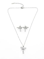 Set Colier + Cercei CLR002 ARGINTIU | MEI