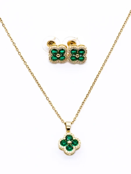 Set Colier + Cercei CLR003 AURIU-VERDE | MEI
