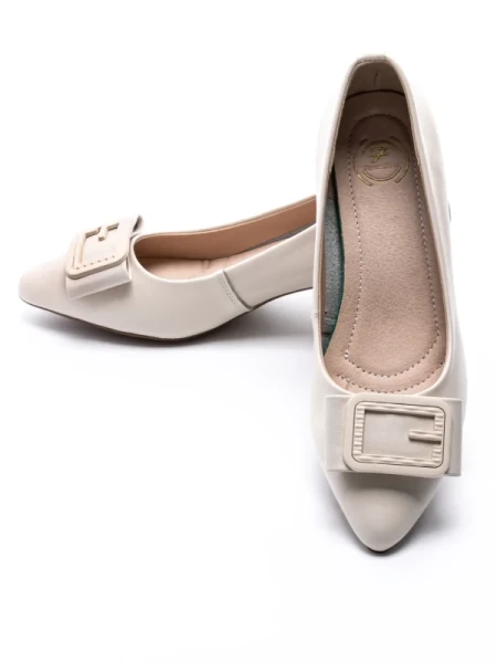 Pantofi cu Toc gros 611706 Crem | Formazione